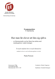 Hur man lär elever att lära sig själva