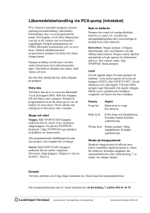 Läkemedelsbehandling via PCA