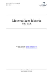 Matematikens historia - Luleå tekniska universitet