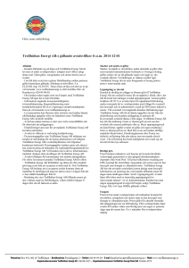 Trollhättan Energi AB:s gällande avtalsvillkor fr.o.m. 2014-12-01