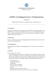 KEM021 - Institutionen för kemi och molekylärbiologi