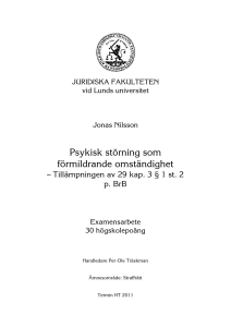 Psykisk störning som förmildrande omständighet