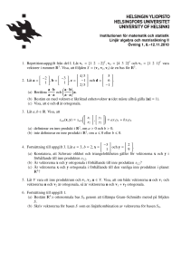 Institutionen för matematik och statistik Linjär algebra och