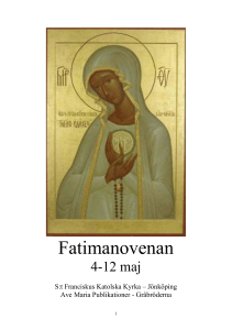 Fatimanovenan 4-12 maj S:t Franciskus Katolska Kyrka – Jönköping