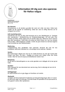 Information till dig som ska opereras för Hallux valgus