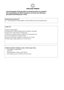 Lokal Pedagogisk Planering (LPP)i svenska/grammatik