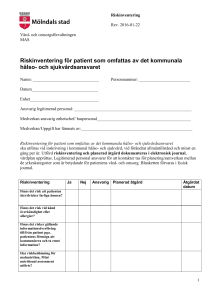 Riskinventering för patient som omfattas av det kommunala hälso