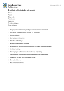 Checklista miljöstartmöte entreprenör