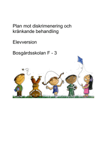 Plan mot diskrimenering och kränkande behandling Elevversion