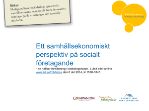 Ett samhällsekonomiskt perspektiv på socialt företagande