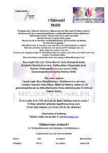 1 februari 19:00 Fredagen den 1 februari 2013 är du välkommen att