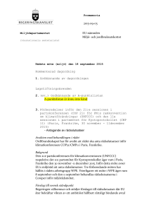 Promemoria 2015-09-03 Miljödepartementet Internationella