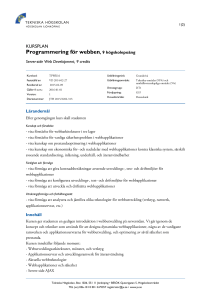 Programmering för webben, 9 högskolepoäng