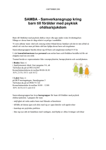 Samverkansgrupp kring barn till förälder med psykisk ohälsa/sjukdom