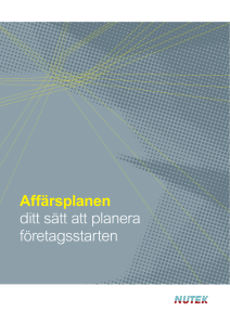 Affärsplanen ditt sätt att planera företagsstarten