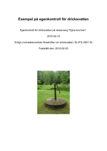 Exempel på egenkontroll för dricksvatten