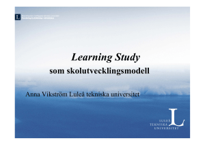 Learning Study - Luleå tekniska universitet