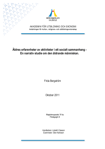 Äldres erfarenheter av aktiviteter i ett socialt sammanhang