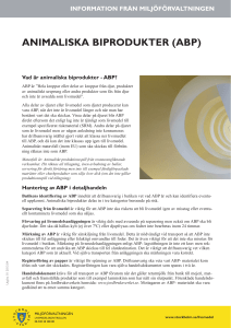 ANIMALISKA BIPRODUKTER (ABP)