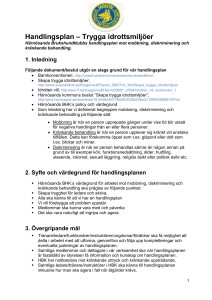 Handlingsplan - Trygga idrottsmiljöer HBK