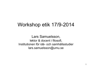 DIS Människosyn, etik och demokrati Lars - TFE
