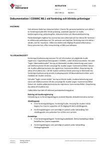 Dokumentation i COSMIC R8.1 vid forskning och kliniska prövningar