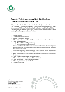 Årsmöte Fysioterapeuterna Distrikt Gävleborg Gävle Central
