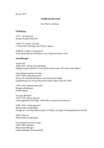 Januar 2017 CURRICULUM VITAE Kari Marie Lotsberg Utbildning
