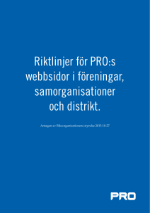 Riktlinjer för PRO:s webbsidor i föreningar, samorganisationer och