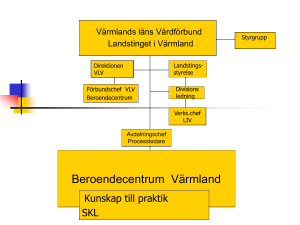 Organisationsskiss, innehåll Beroendecentrum
