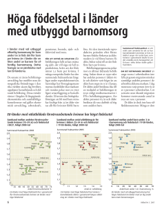 Höga födelsetal i länder med utbyggd barnomsorg
