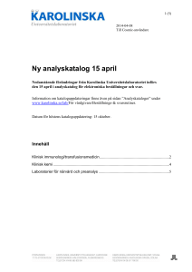Ny analyskatalog 15 april