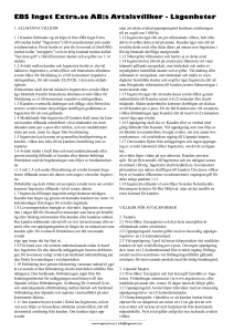 EBS Inget Extra.se AB:s Avtalsvillkor - Lägenheter