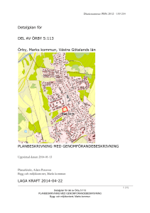 Detaljplan för DEL AV ÖRBY 5:113 Örby, Marks kommun, Västra