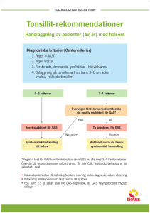 Handläggning av patienter (≥3 år) med halsont