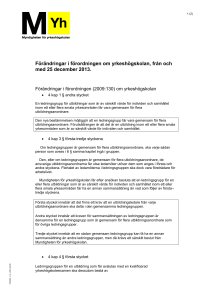 Förändringar i förordningen om yrkeshögskolan (95,9 KB )
