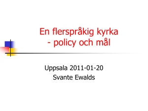 På väg mot ett program för arbetet på minoritetsspråk i Svenska kyrkan