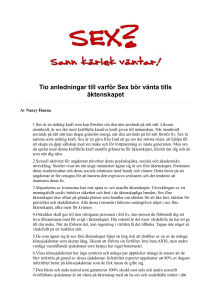 Tio anledningar till varför Sex bör vänta tills äktenskapet