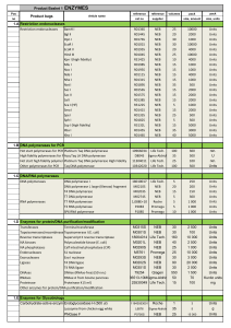 Product Basket 1 ENZYMES 1.A Restriction endonucleases