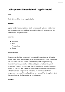 Labbrapport- Rinnande blod i uppförsbacke?