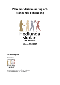 Plan mot diskriminering och kränkande behandling