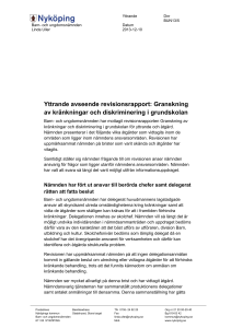 yttrande avseende revisionsrapport Granskning av arbete mot
