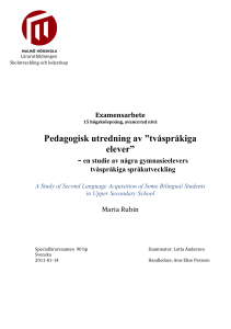 Pedagogisk utredning av ”tvåspråkiga elever”
