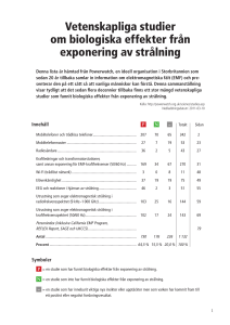Vetenskapliga studier om biologiska effekter från exponering av