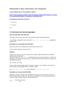 Matematik 4 Kap 3 Derivator och integraler