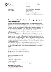 Remiss avseende nationell nivåstrukturering av