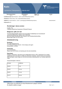 Lypressine (Vasopressin) - intensivvård
