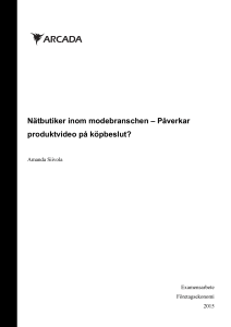 Nätbutiker inom modebranschen – Påverkar produktvideo på