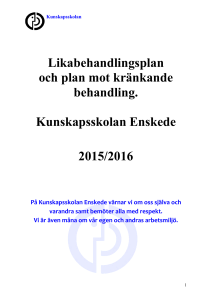 Likabehandlingsplan och plan mot kränkande