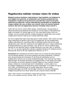 Regelbundna måltider minskar risken för ohälsa